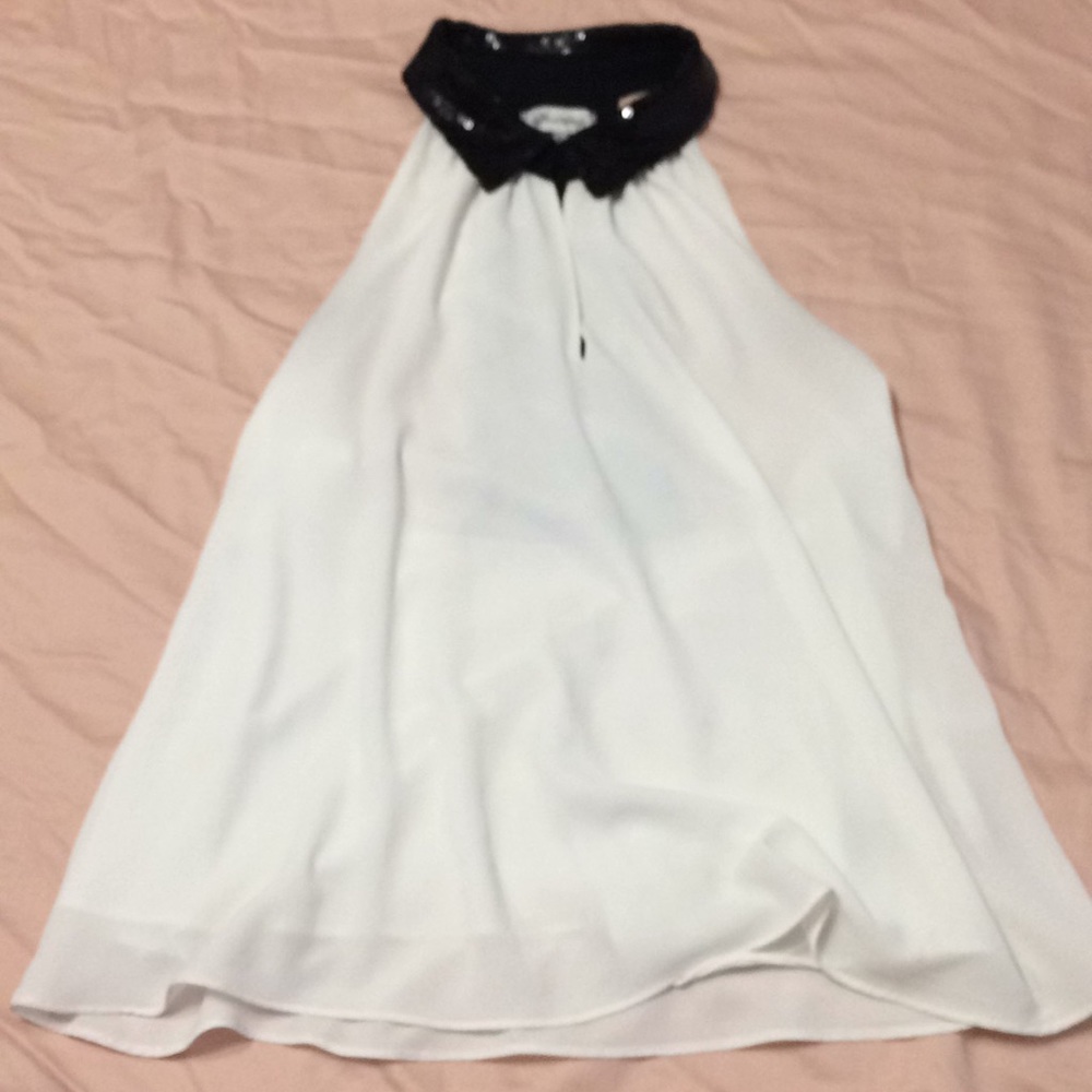 White and black sequin shirt